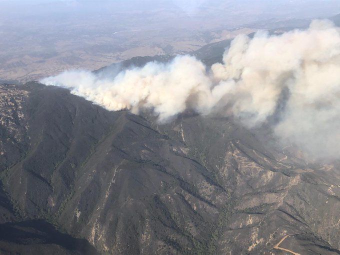 Alisal Fire photo provided by Los Padres National Forest air attack